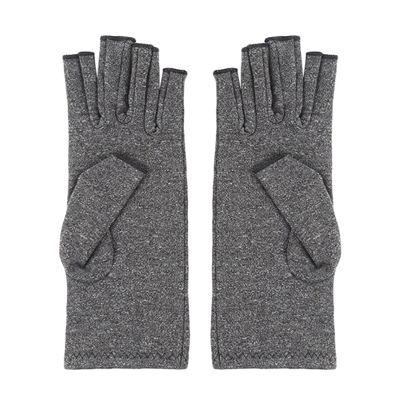 1 par vintervarma artritterapi antitryckshandskar pekskärmshandskar mot lindra ledvärk grå armband: S