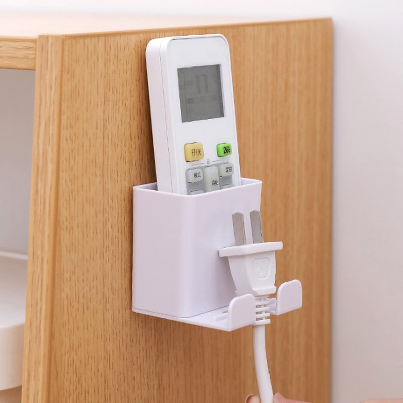 Caja de almacenamiento para mandos a distancia para TV, caja de almacenamiento para aire acondicionado, soporte para enchufe de teléfono móvil, organizador montado en la pared, contenedor de soporte, 1 Uds.
