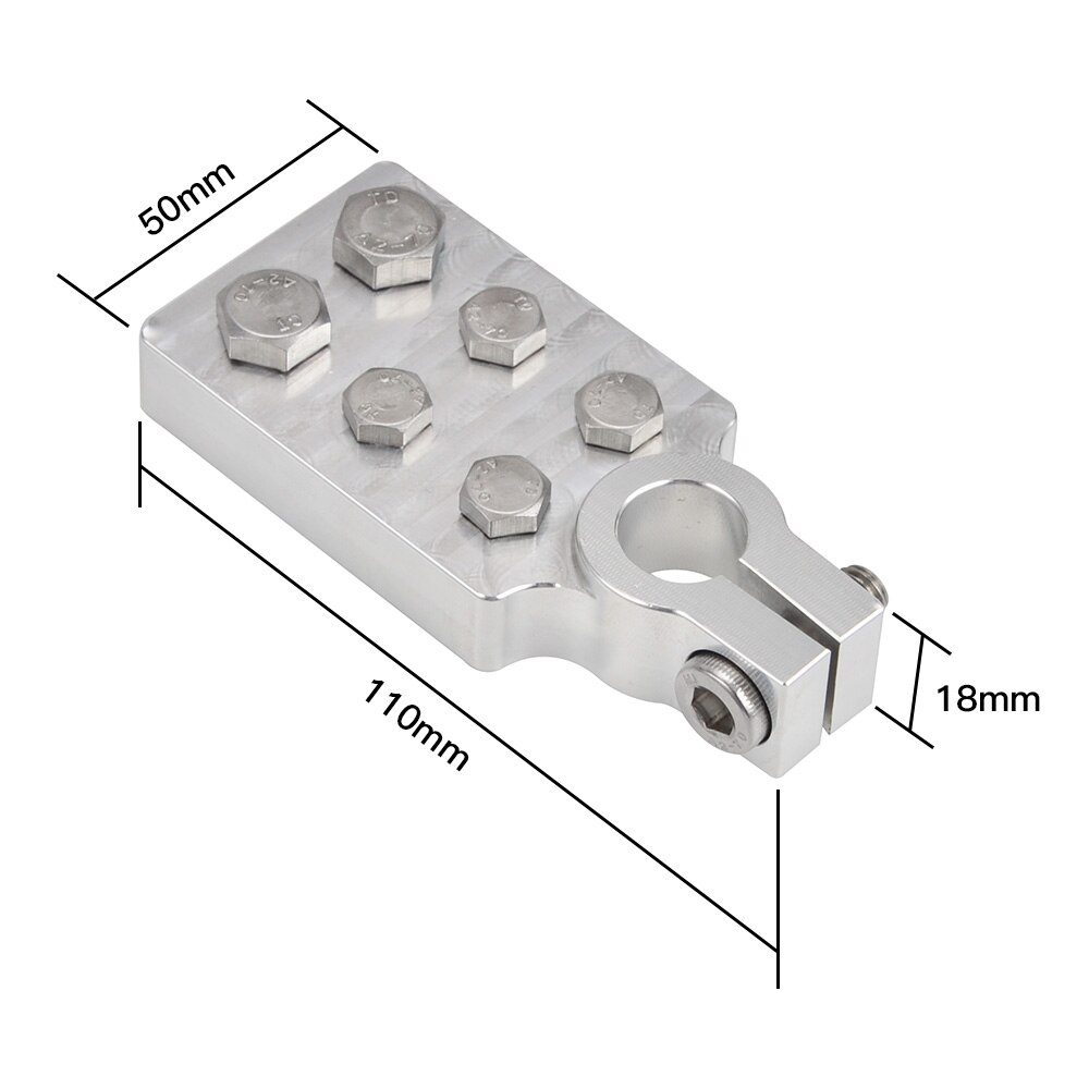 4/6 Spot Multi-Connection Marine Flat Battery Terminals Clamps Lead Fit 4/0 AWG lugs Positive Negative