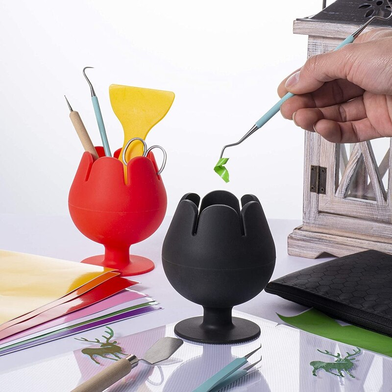 Collecteur de déchets de désherbage en vinyle aspiré, organisateur en forme de tasse à vin pour outils et accessoires de Cricut