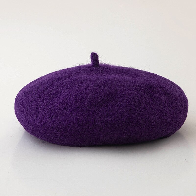 NO.ONEPAUL Female Bonnet Caps Winter All Matched Warm Walking Hat Cap Cheap Women Wool Solid Color Beret: JBR-A14
