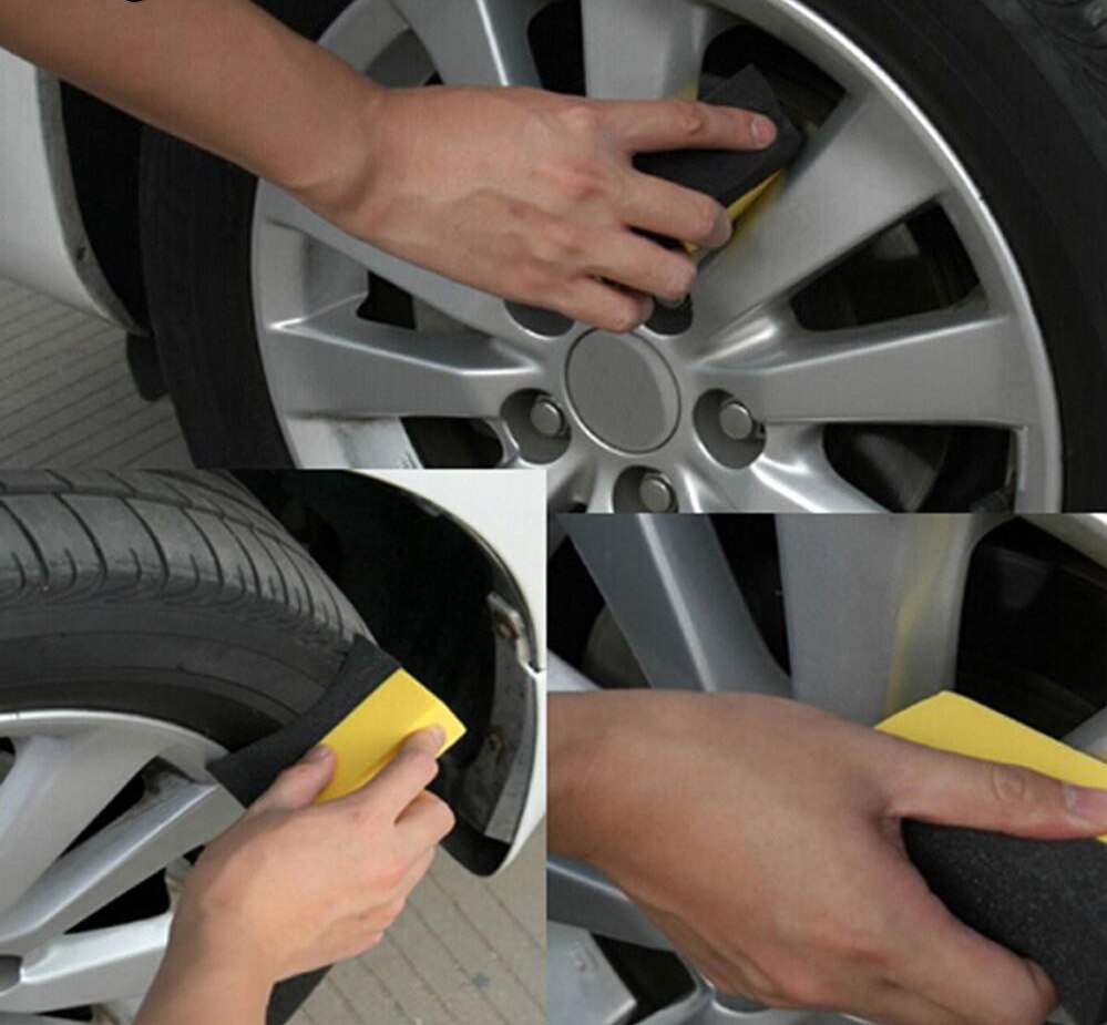 2 unids/pack lavado esponja para rueda de neumático de coche de agua suave esponja de succión de limpiador de neumáticos de coche toallitas de limpieza esponjas
