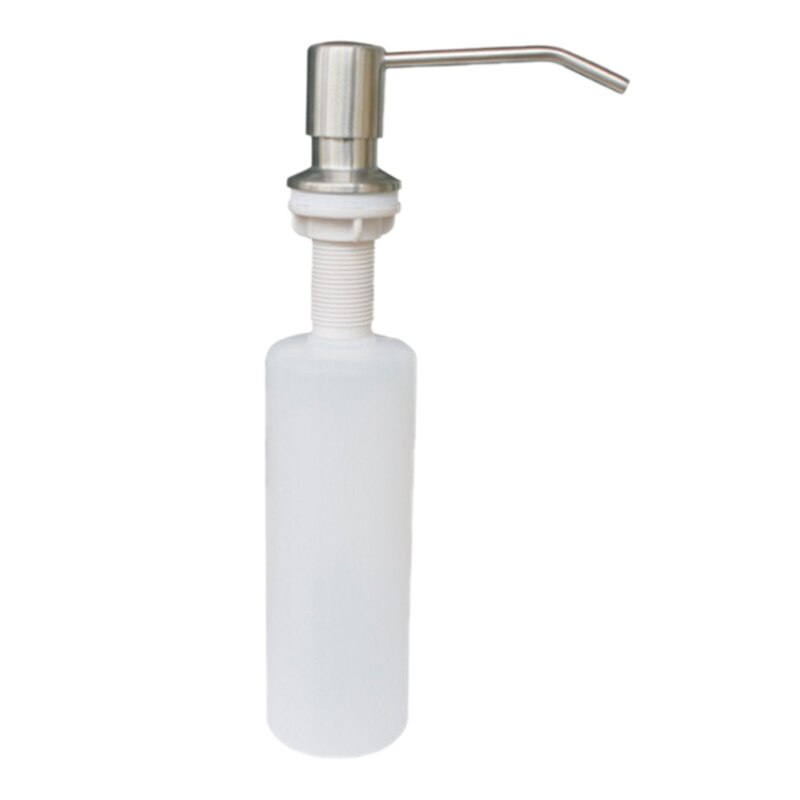 Shgo  -300ml køkkenvaske sæbedispenser børstet rustfrit stål sæbe flaske badeværelse manuelt tryk sæbe flaske køkken adgang: Default Title