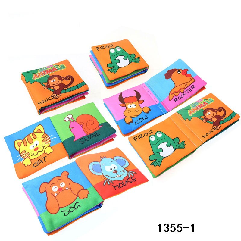 Baby Cloth Book 3D Waterproof Animal Style Monkey/Owl/Dog Cloth Books Soft Fabric Cloth Book Learning Early Educational For Kids: Know animals
