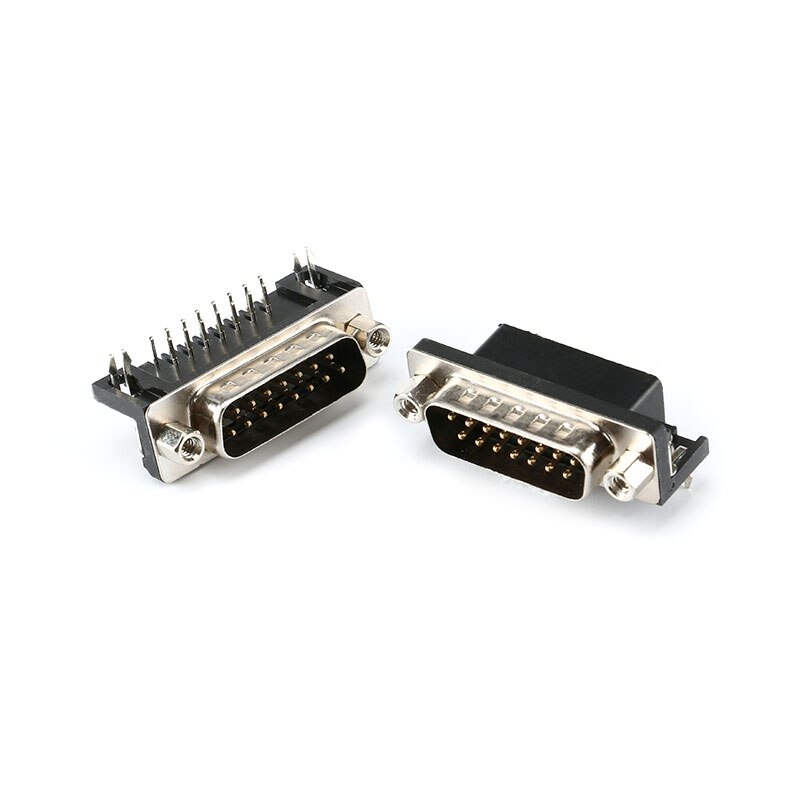 Connecteur DR9 DR15 DR25 trou/broche femelle/mâle à angle droit soudé d-sub RS232 adaptateur de port série DB9 9/15/25 broches: DR15 Male