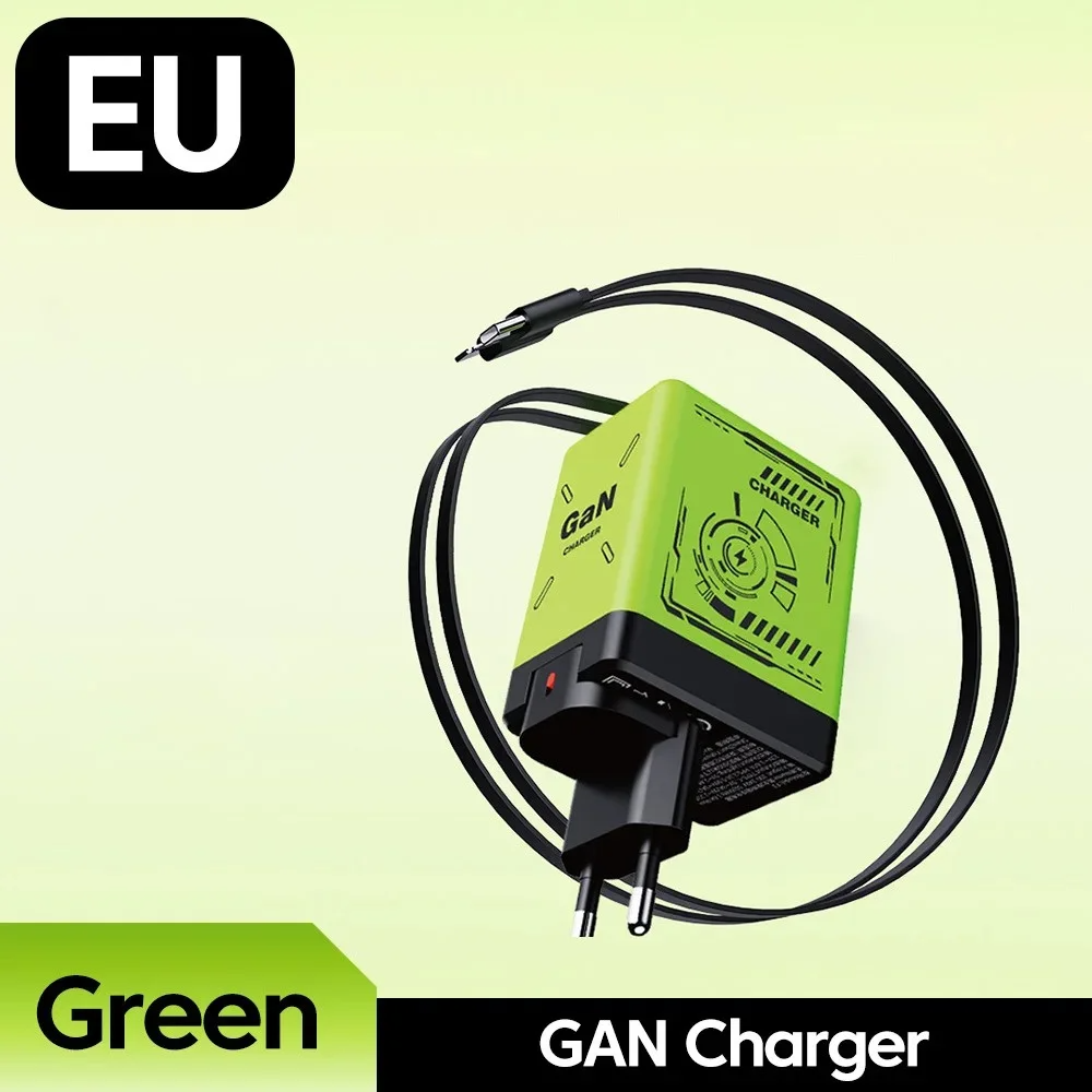 GaN 20W Snellader met intrekbare Type-C kabel, snellaadadapter voor iPhone 17 16 15 14 13 12 11 iPad: CH