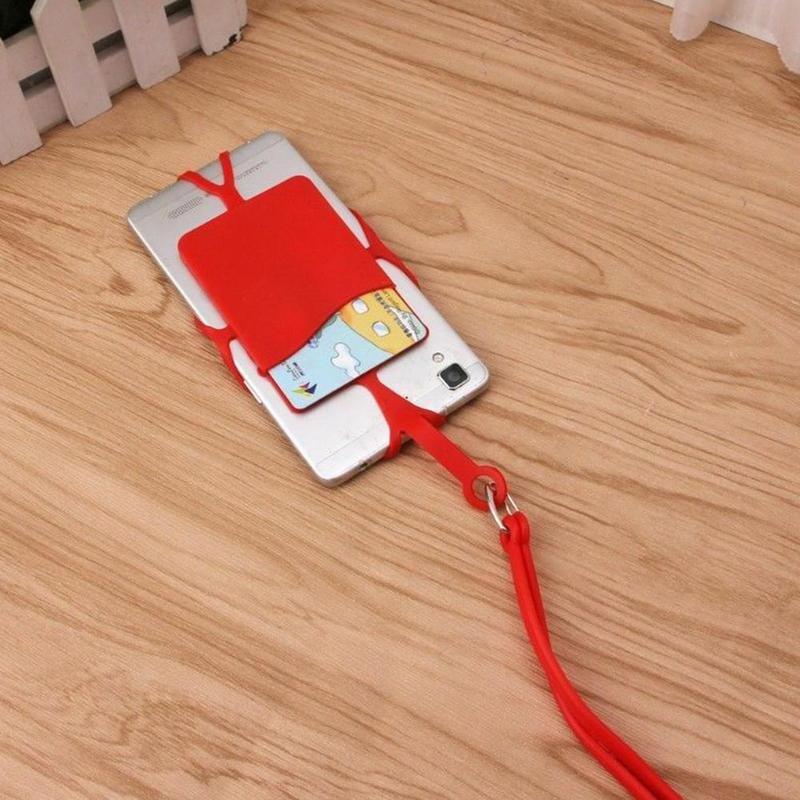 DIY Mobile Phone Silicone Lanyard Belt Neck Bracelet Sets Clip Necklace Card W5I4