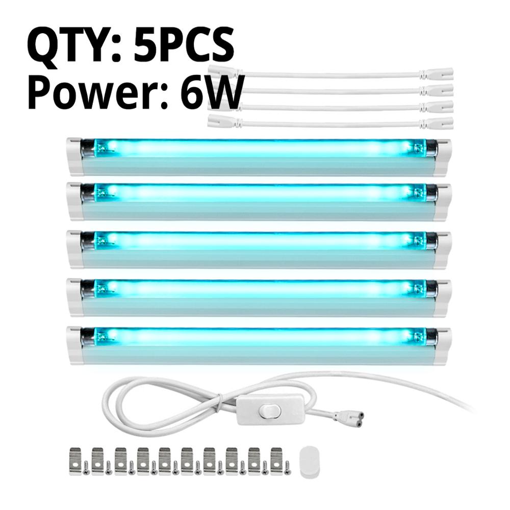 UV-C Uv Quarz lampe 6W 8W UVC T5 Rohr UV Sterilisator Desinfection Bakterizide lampe Keimtötende glühbirne 110V/220V: 5Pcs 6W With Plug / 110V