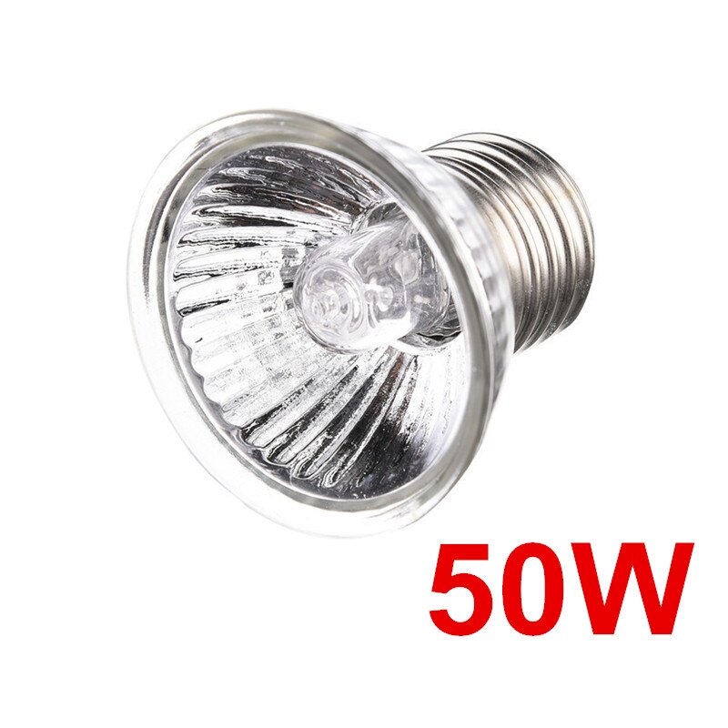 Aquarium Reptile Basking Lamp Holder for Turtle Lizard Habitat Ceramic UVB/UVA Heat Bulb Lamp Clip Holder E27 Base: Only 50W Bulb
