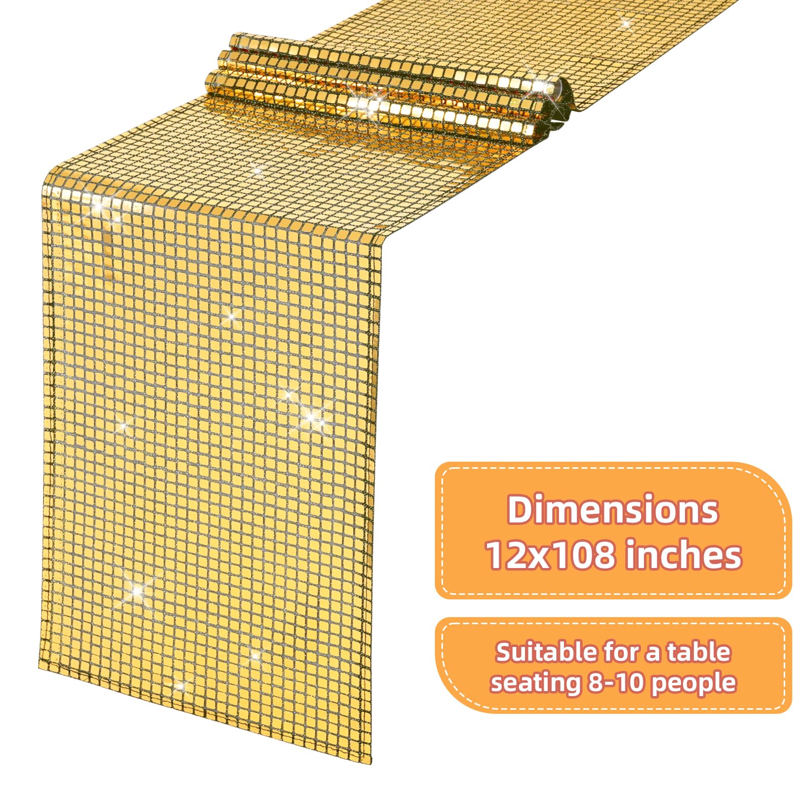 Glitter disco party bordlöpare spegellöpare retro tema discokula borddekoration födelsedag möhippa dans festtillbehör