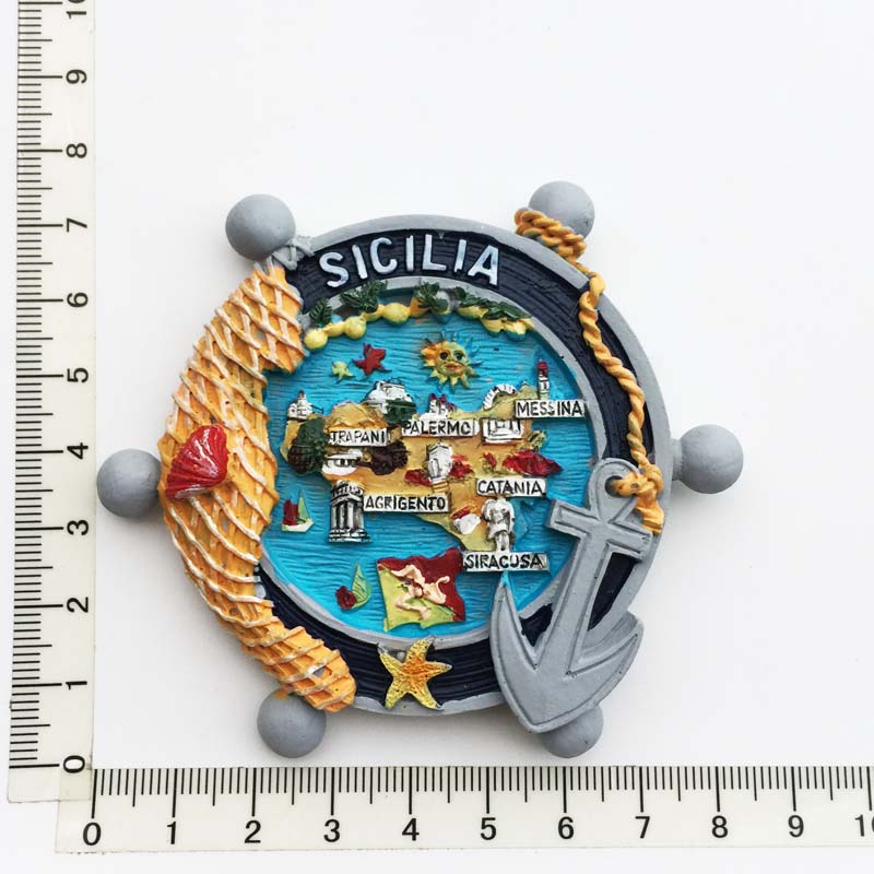 Italy fridge magnets Italian Sicily Otranto tourist souvenir decorative arts magnetic refrigerator stickers travel decor