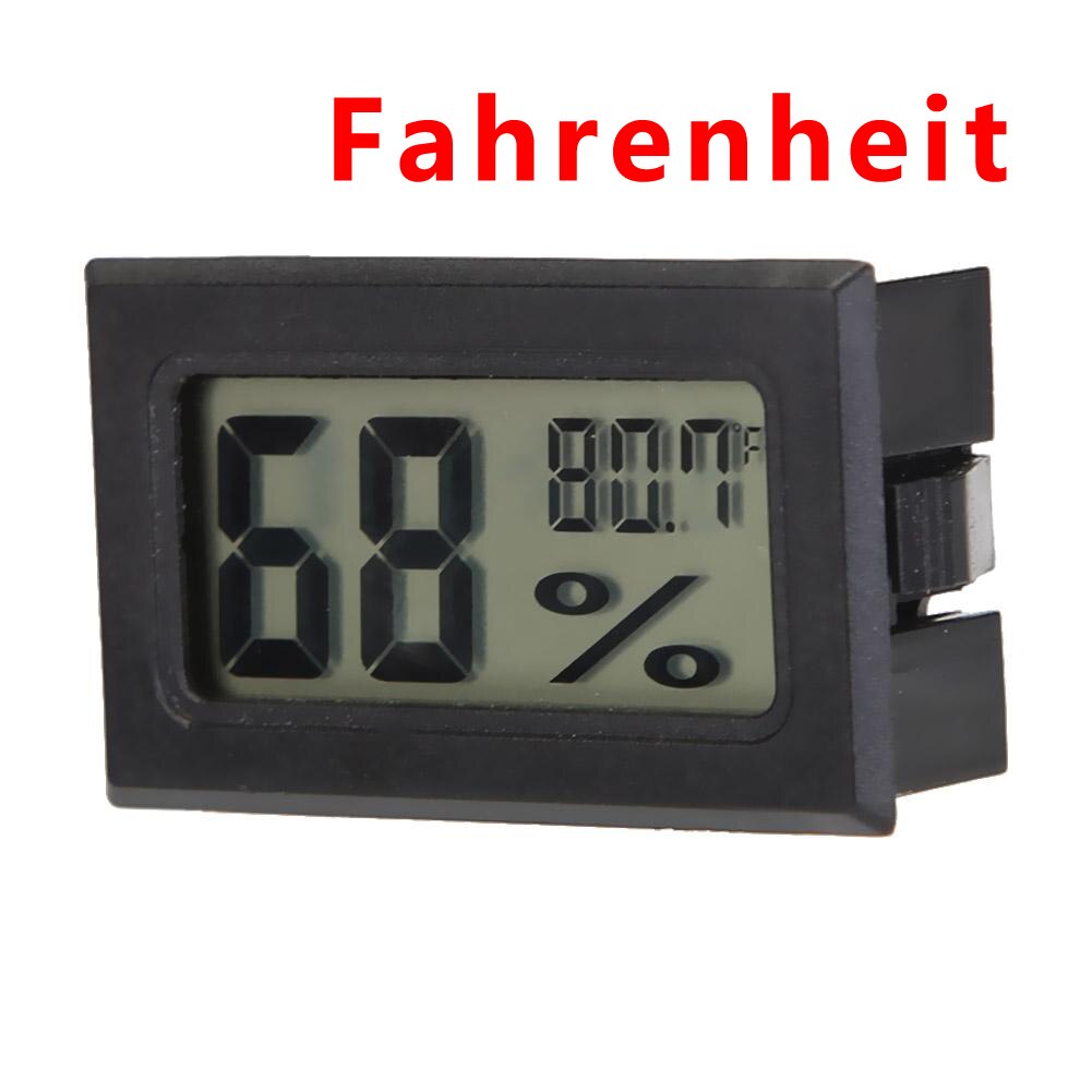 LCD Digital Thermometer for Freezer Temperature Mini LCD Digital Thermometer Hygrometer Temperature Humidity Meter: Black Fahrenheit