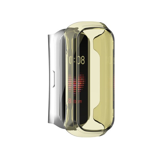Mjuk skärm tpu genomskinligt skyddsfodral för samsung galaxy fit-e sm -r375 klockskydd skydd skal tillbehör för bandrem: Gul