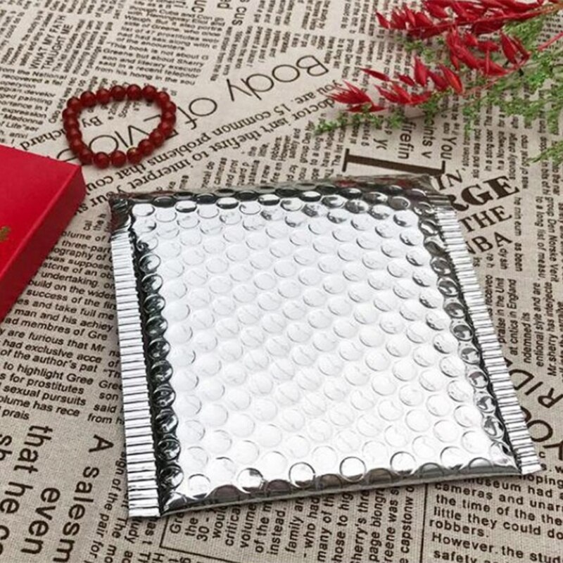 50Pc Packaging Bubble Mailers Gold Paper Padded Envelopes Bag Bubble Mailing Envelope Bag 15x13Cm+4Cm