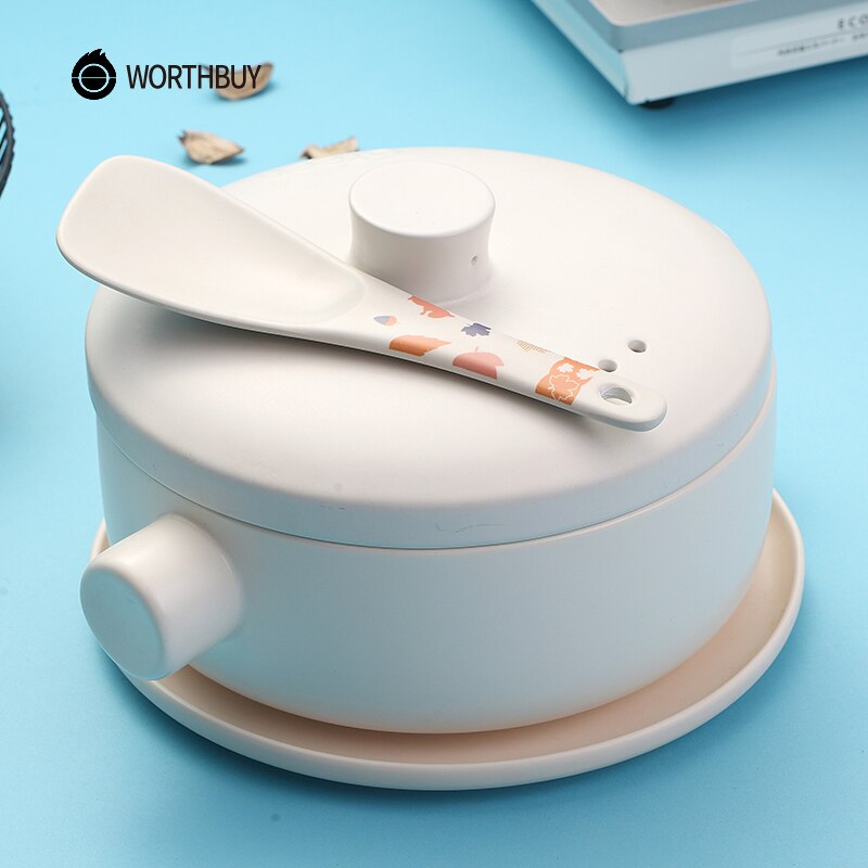 WORTHBUY Japanese Bamboo Rice Scoop Eco-Friendly Long Handle Rice Spoon With Cute Color Pattern Kitchen Meal Spoon Soup Ladle