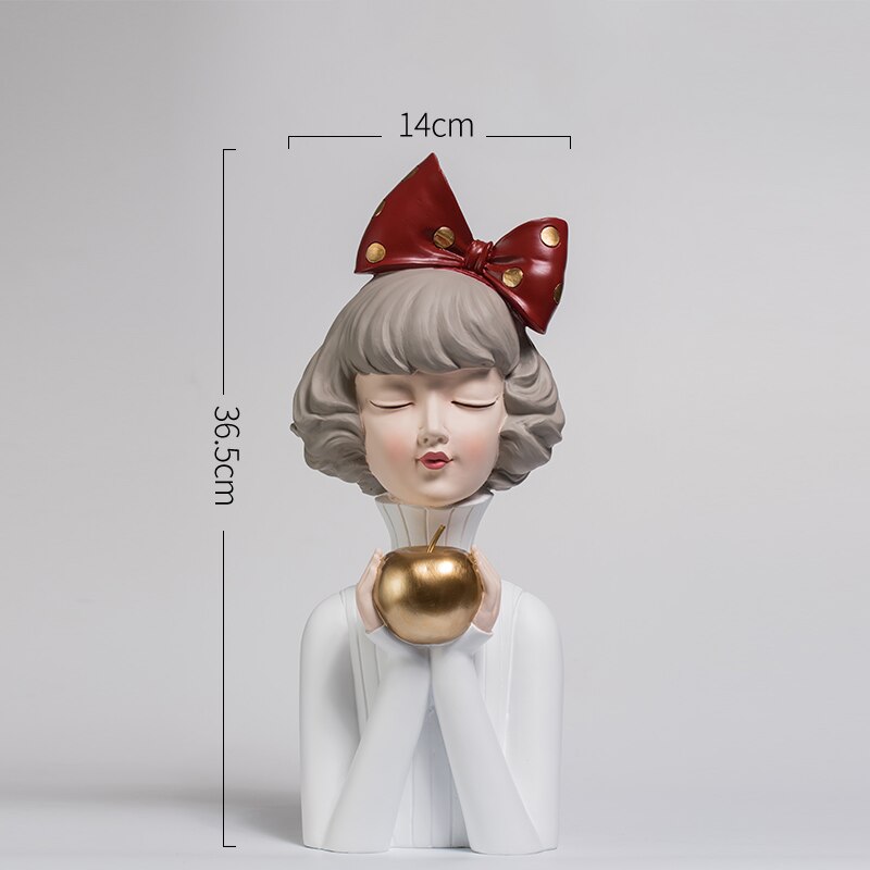 Estatua de chica nórdica para decoración del hogar, escultura de resina moderna para oficina y sala de estar, figuritas decorativas para interiores, accesorios de decoración del hogar: F