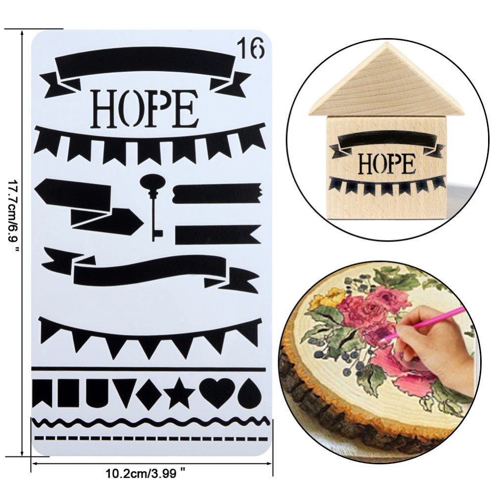 Journal Stencil Set Plastic Planner DIY Drawing Template Diary 12pcs For Notebook Schedule Book Scrapbook