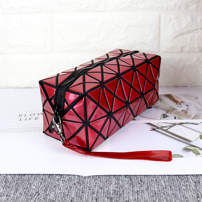 luxus Geometrische Kupplung Geldbörsen Frauen Handtaschen Große Kapazität Lange Gefaltet machen-hoch Taschen Damen Abend Klappe Tasche: Wein rot