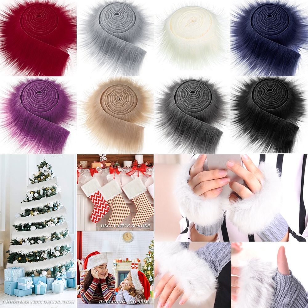 1.5M Faux Fur Lint Tapes Diy Kleding Naaien Pluizige Bekleding Trimmen Stof Woondecoratie Naaien Kostuum Pluche Bont Streep