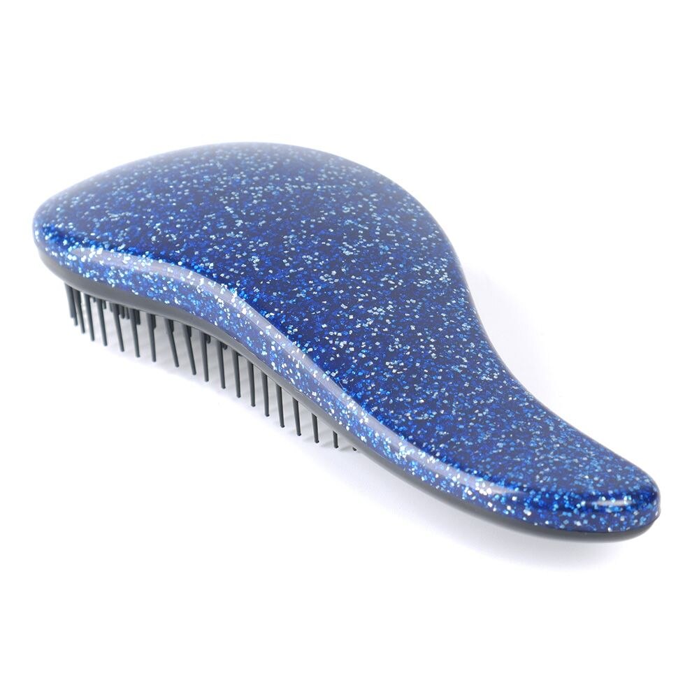 ISKYBOB Draagbare Magic Handvat Tangle Detangling Knoop Gratis Haar Borstel Kam Douche Salon Styling Tamer Tool populaire Cosmetische tas: Blauw