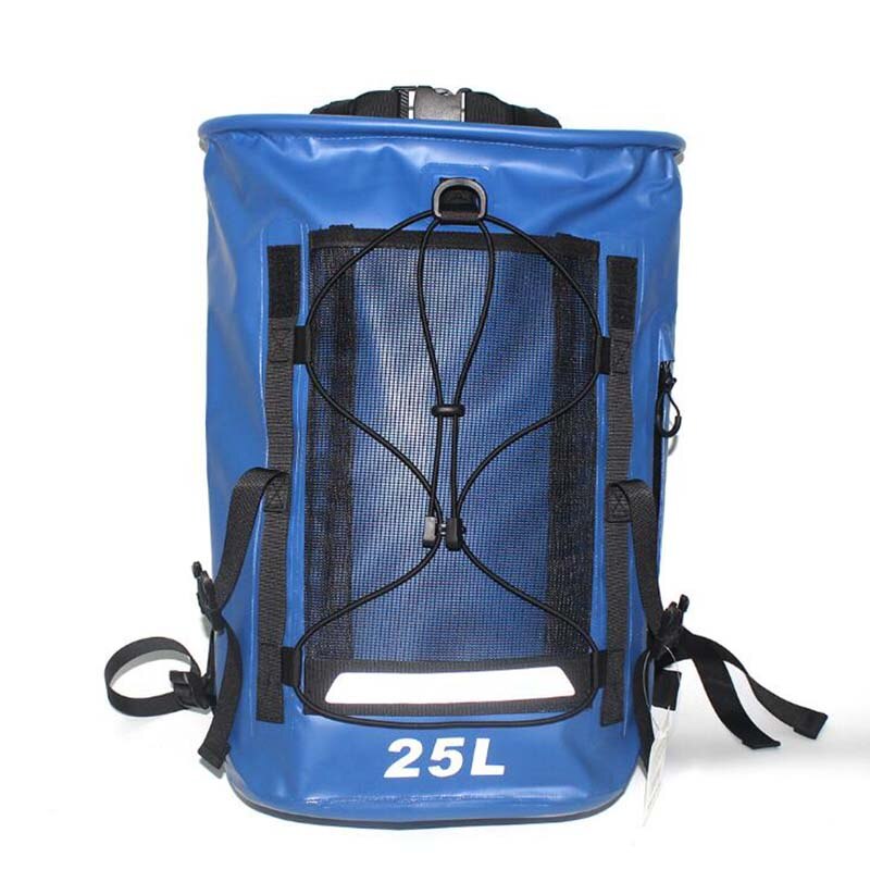 Pvc waterdichte droge tas 25l reflecties outdoor duiken opvouwbare strand zwemtas raften wandelen reizen oceaan rugzak: Blauw