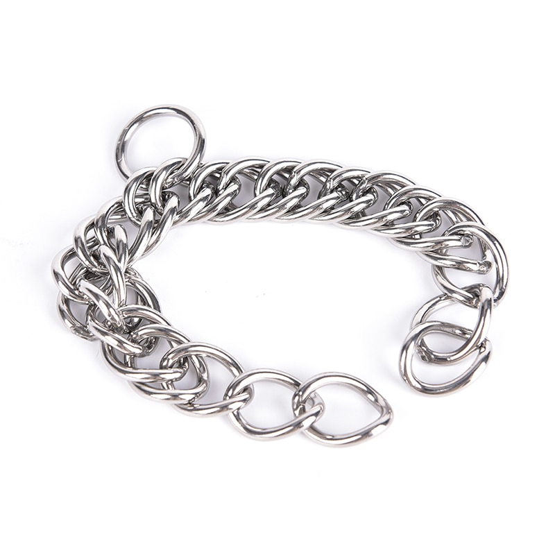 Cadena curva de doble eslabón de acero inoxidable para puntas de caballo de Mascota, 1 unidad