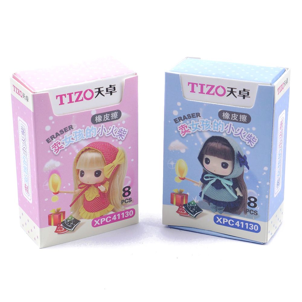 1 box of Novelty Matches Shaped Eraser Colorful for Kids Students School