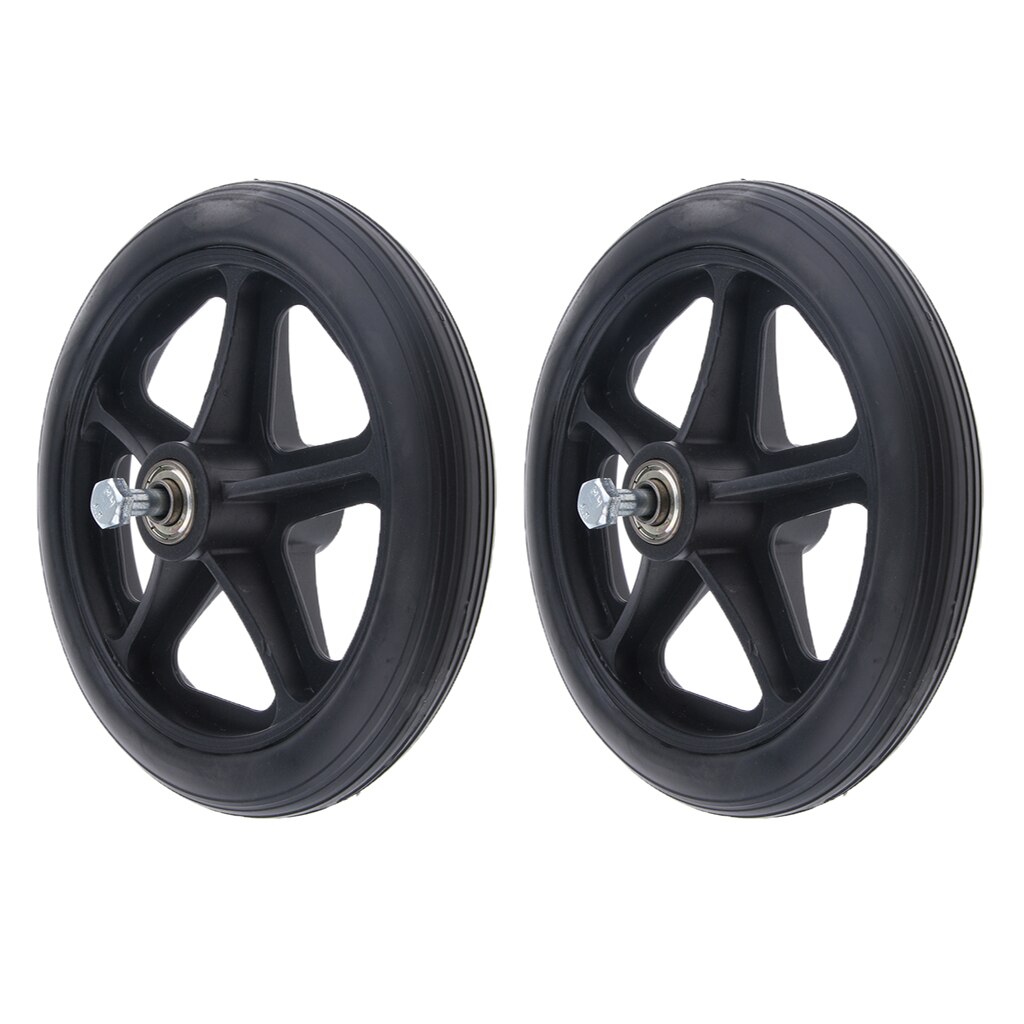 2 pièces fauteuil roulant roues avant roulette pièce de rechange noir 7 pouces 5/16 roulement 5 rayons