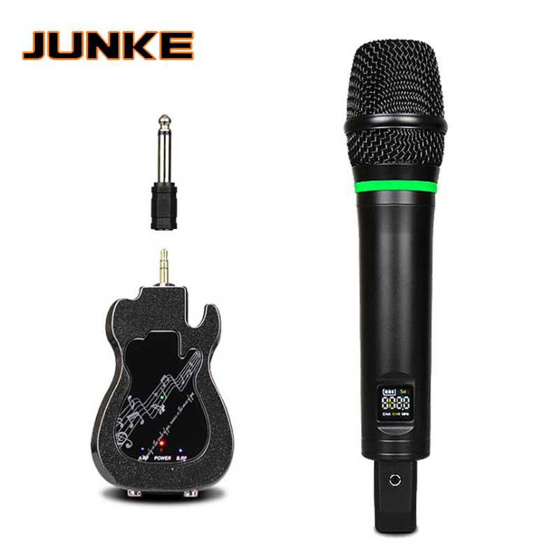 GT-100 Uhf Draadloze Microfoon Met Karaoke Bluetooth Afspelen Muziek Karaoke Mic Handheld Oplaadbare Lithium Batterij Ontvanger