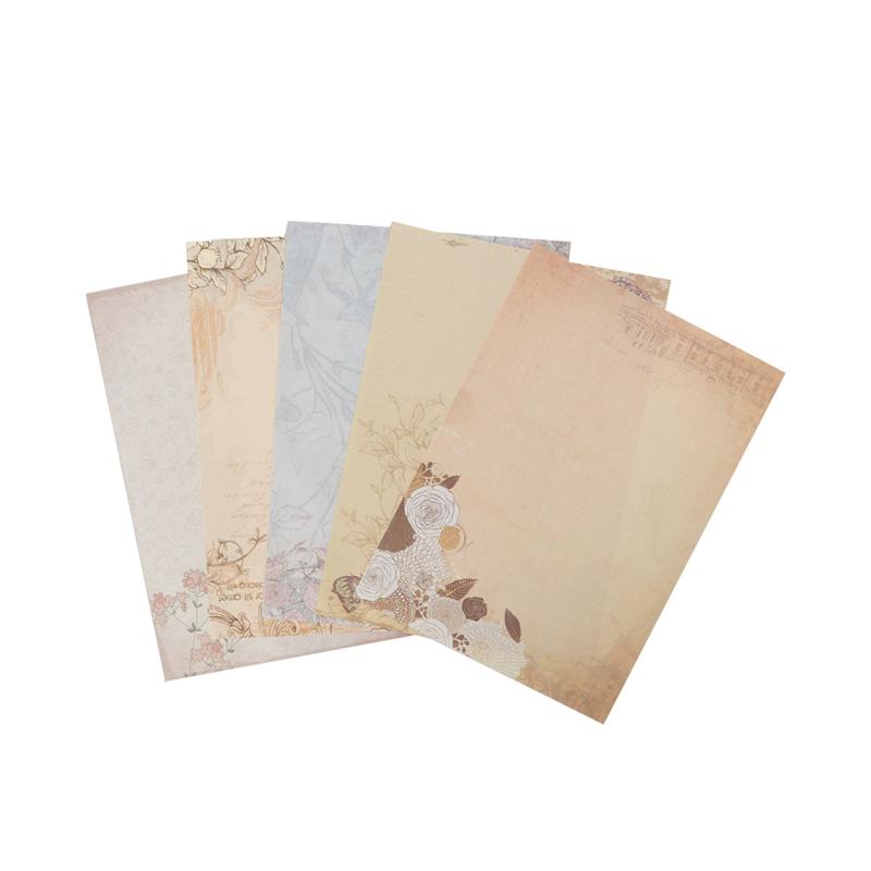 5 Pack of 10pcs Assorted Color Letter Paper Vintag... – Vicedeal