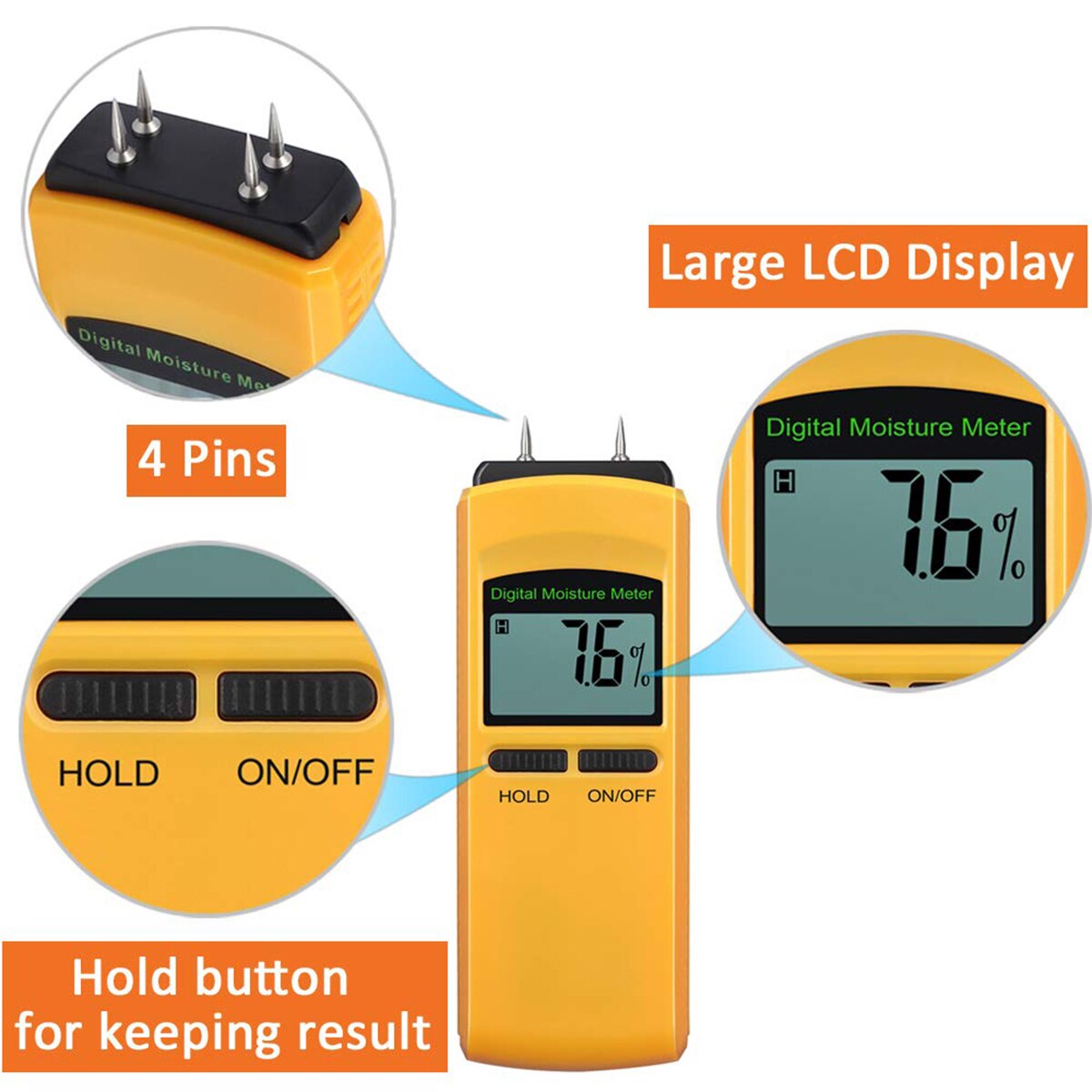 ANENG Auswirkungen nachweisen Gehäbenutzen Digital LCD Feuchten Feuchtigkeit Meter Tester Holz Holz Gips Sensor Detektor Auto Energie aus Funktion