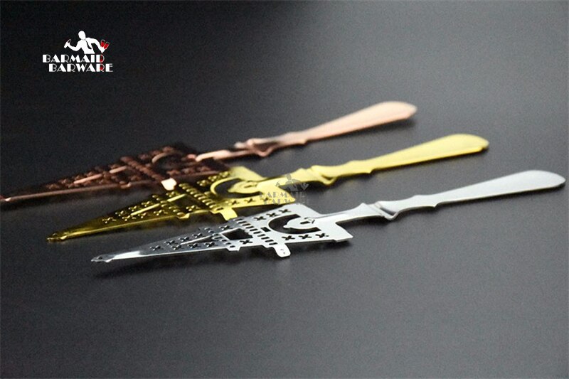 Cuillère à Absinthe cuillère en acier inoxydable 304 | Ustensiles de Bar, cuillère à Cocktail, Absinthe tasse en verre, cuillères à filtre