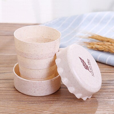 Draagbare Intrekbare Vouwen Cup met Deksel Outdoor Telescopische Inklapbare Drinken Cup Travel Camping water cup 1 pcs: 2