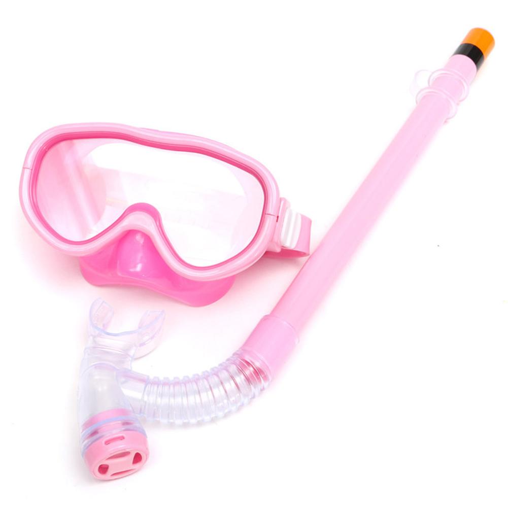 Zwembril voor Jongen Meisje Bril Set Semi Droge Snorkelen Zwembril Kid Kinderen Bril Duiken Snorkel Scuba Masker: Pink