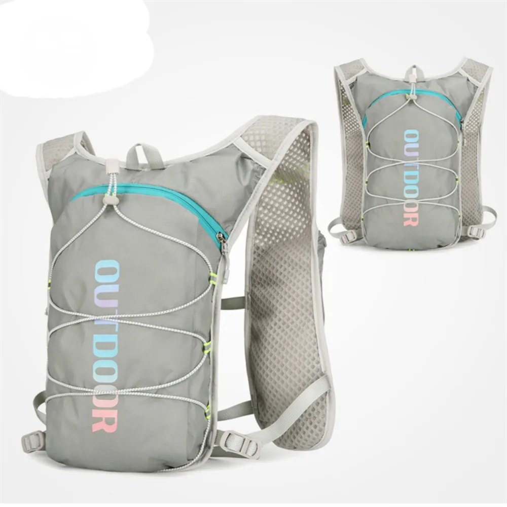 Mochila de nailon Unisex para escalada al aire libre, mochila reflectante de seguridad impermeable para ciclismo, mochila de hidratación transpirable ultraligera: Color negro