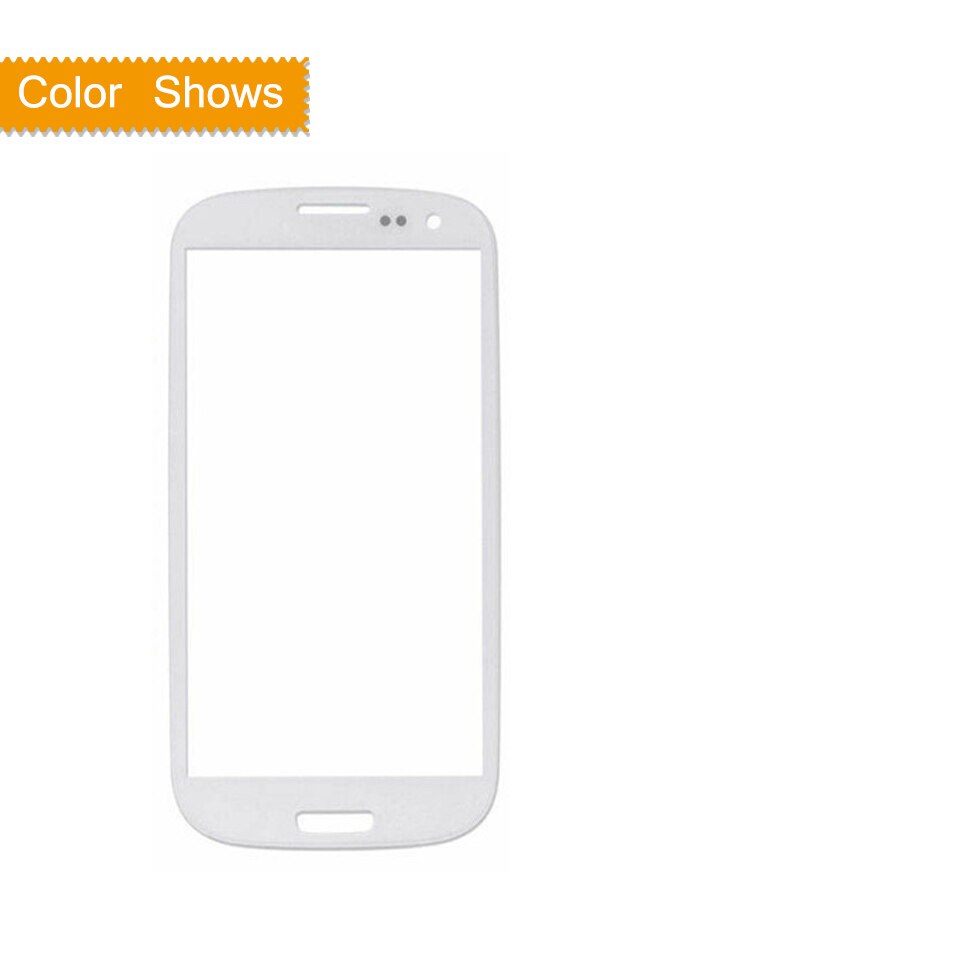 For Samsung Galaxy S III S3 GT-I9300 I9300 i747 i9305 Touch Screen Front Glass Panel TouchScreen Outer Glass Lens NO LCD: white no gift