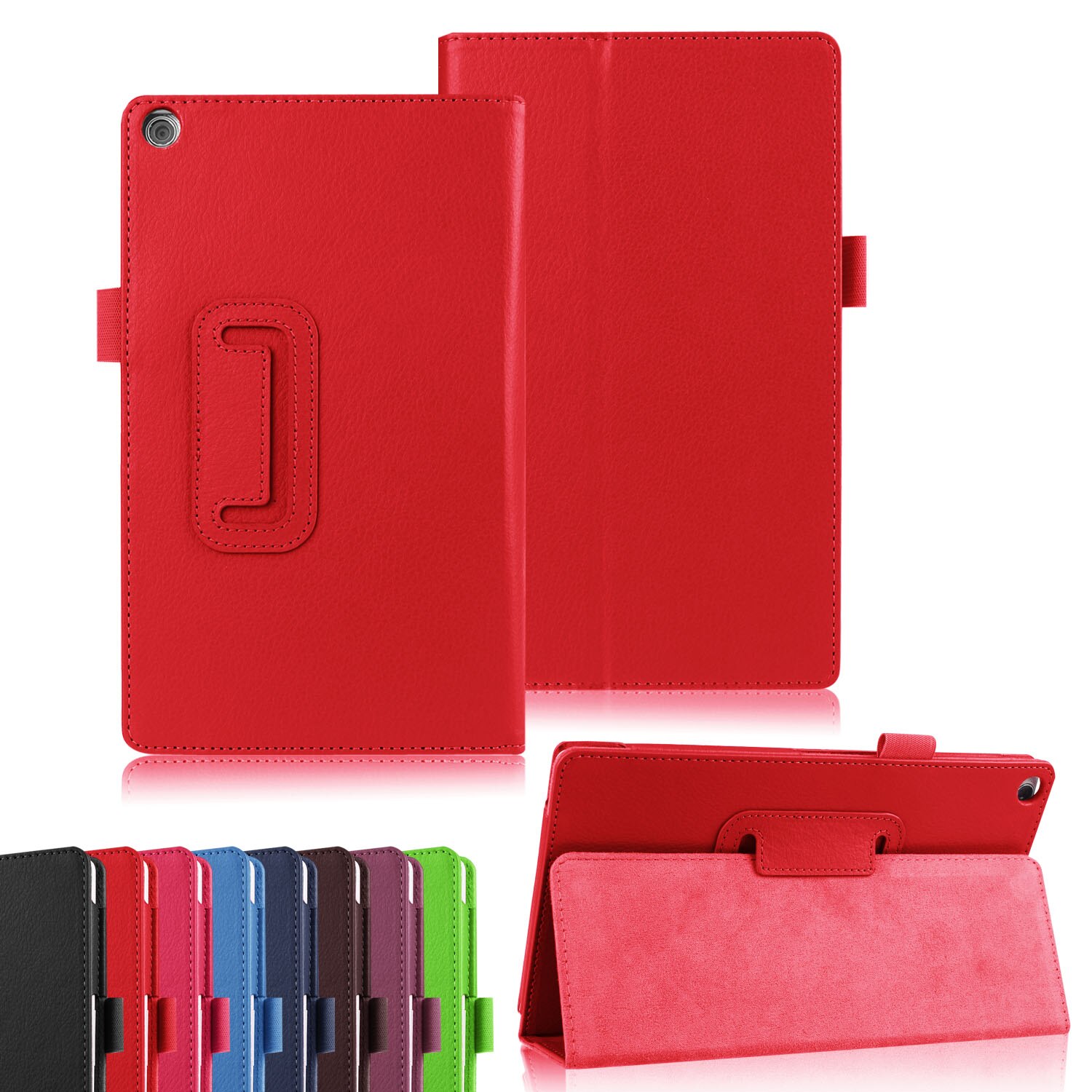 Maymiky Litchi PU Leather Case for Asus Zenpad 8.0 Z380 Z380C Z380KL P024 Case Flip Stand Tablet Covers Case +Film+Stylus Pen