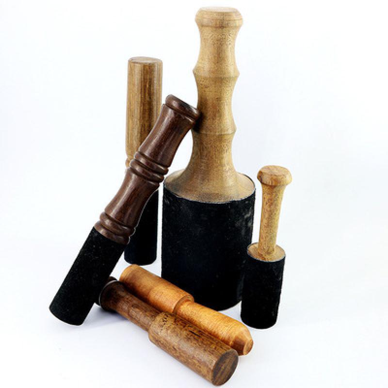 Cuenco tibetano de cuero palo de martillo palo de madera mango de meditación budista tibetana cuenco de canto accesorio 8-25cm