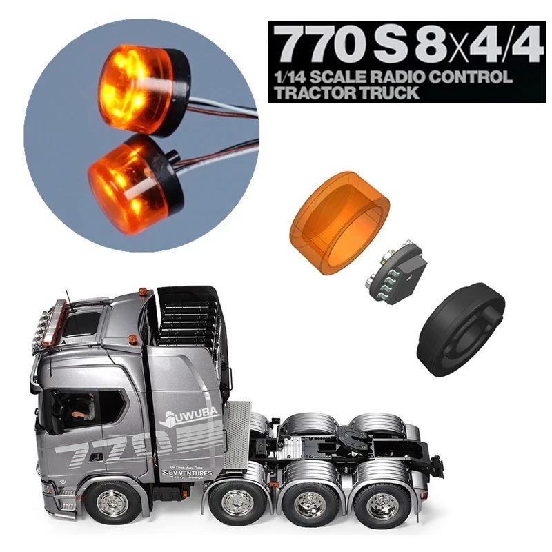 RC 1:14th Scale Roof Revolving Light Wick Kit Light Board For Tamiya Rc Dump Truck 770s 8×4 56371 RC Car Accessories