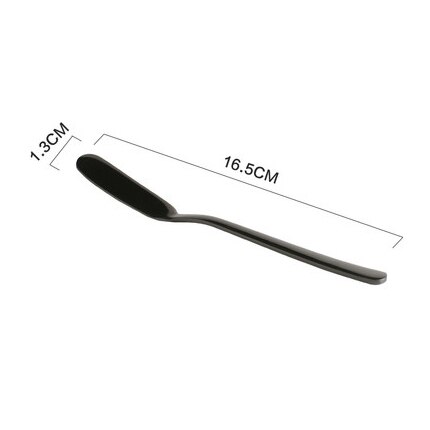 Stainless Steel Cheese Dessert Jam Spreaders Butter Knife Fruit Fork Westen Cutlery Breakfast Tool Tableware Kitchen Supplier: Butter Knife-Black