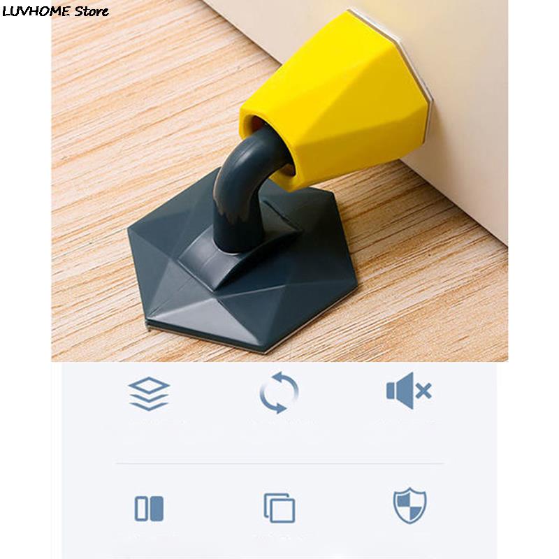 Tope de silicona para Tope de puerta, adhesivo para el hogar, parachoques de pared, práctico soporte de almohadilla protectora para el suelo, 1 unidad