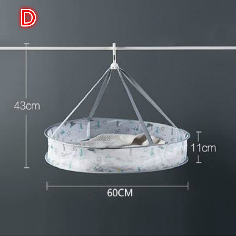 Diameter 49cm 60cm vasketøjstørretumbler tørretumbler tørretøj folde tørrestativ tørreholder til undertøj bh sokker: D60cm enkelt lag