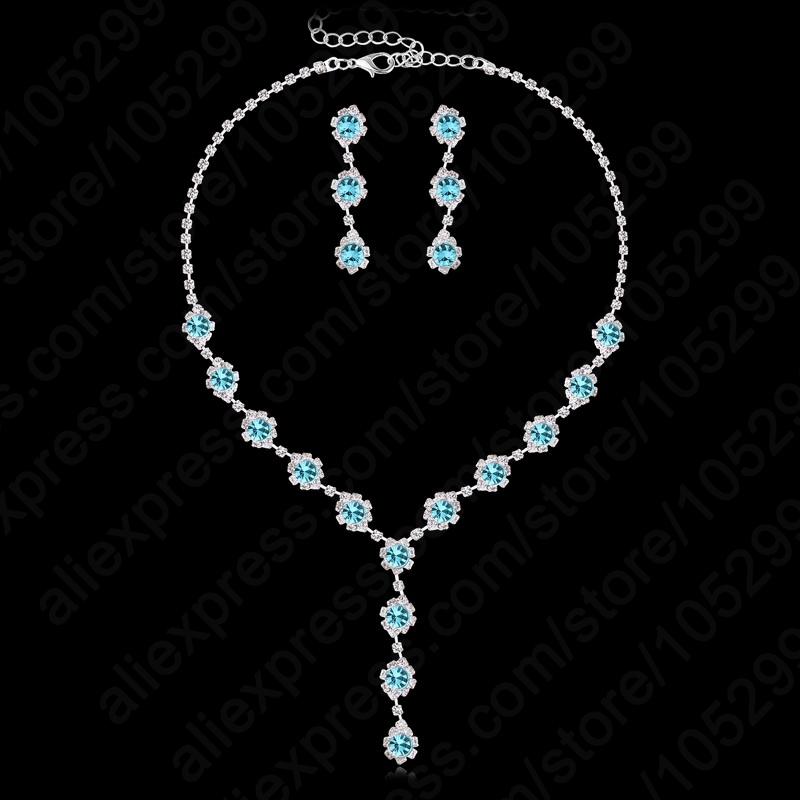 Romantische Deutlich Grün Zirkonia Gefüllt Echt 925 Sterling Silber Halskette Ohrringe Für Frauen Braut Schmuck Sets
