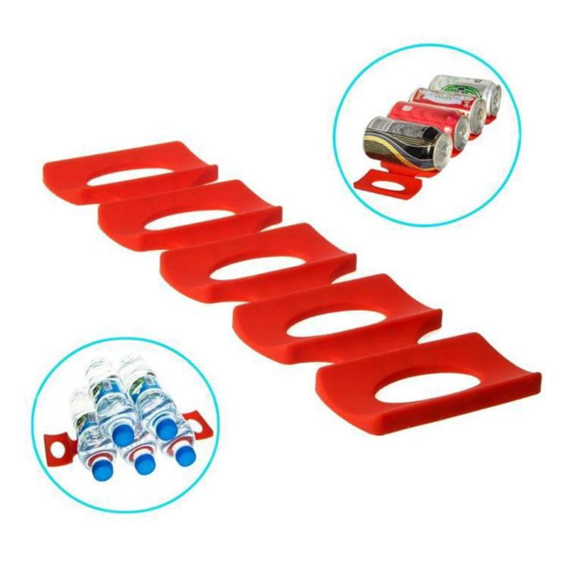 2pcs Folding Wine Bottle Rack Beer Holder Silicone Pad refrigerator Save Space Organizer Cans Fridge Mats Beverages Racks