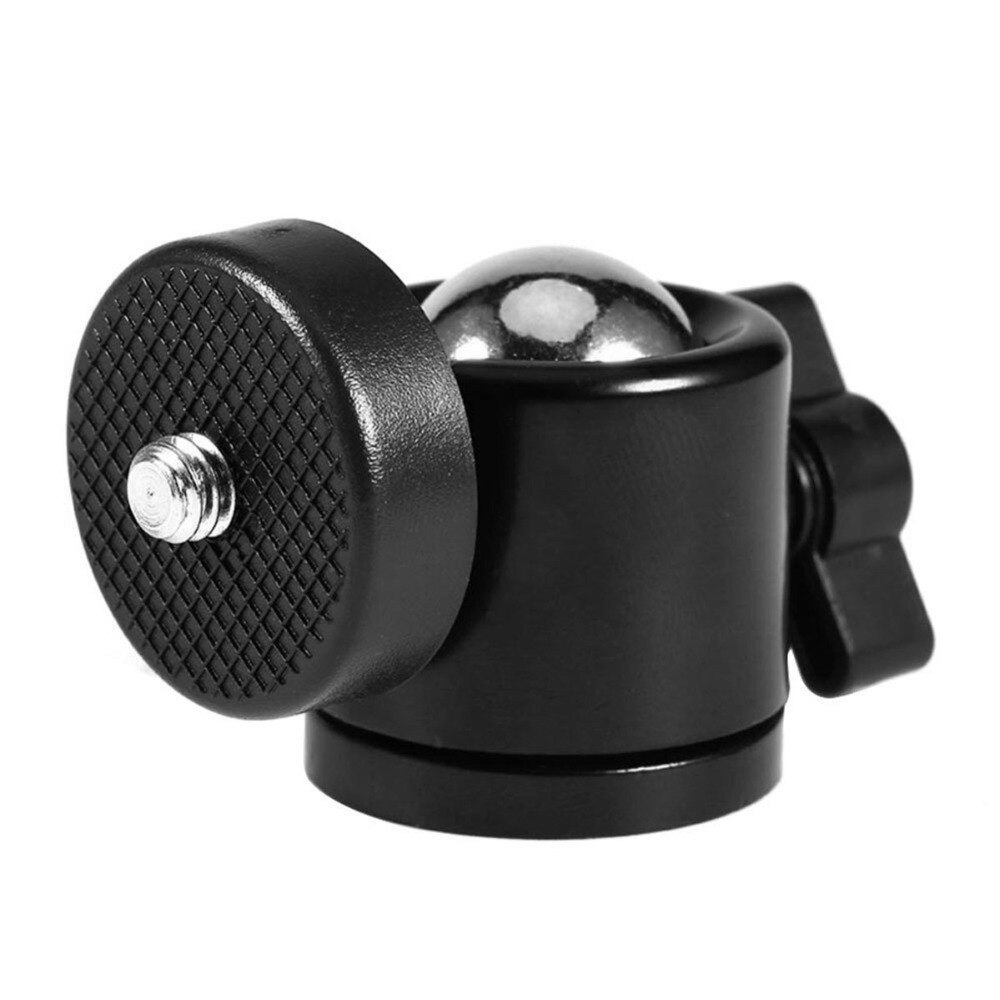 Mini cabeza de bola giratoria de 360 grados duradera, tornillo de 1/4 pulgadas, montaje en trípode de cámara DSLR, soporte de bola para luz de Flash/trípode/monopié