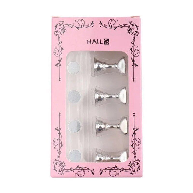 5 sztuk sztuczne nietrzeźwy praktyki patera + 1PC szachownica magnetyczne porady praktyczne uchwyty próbniki robić lakierów robić paznokci narzędzia robić manicure: srebro