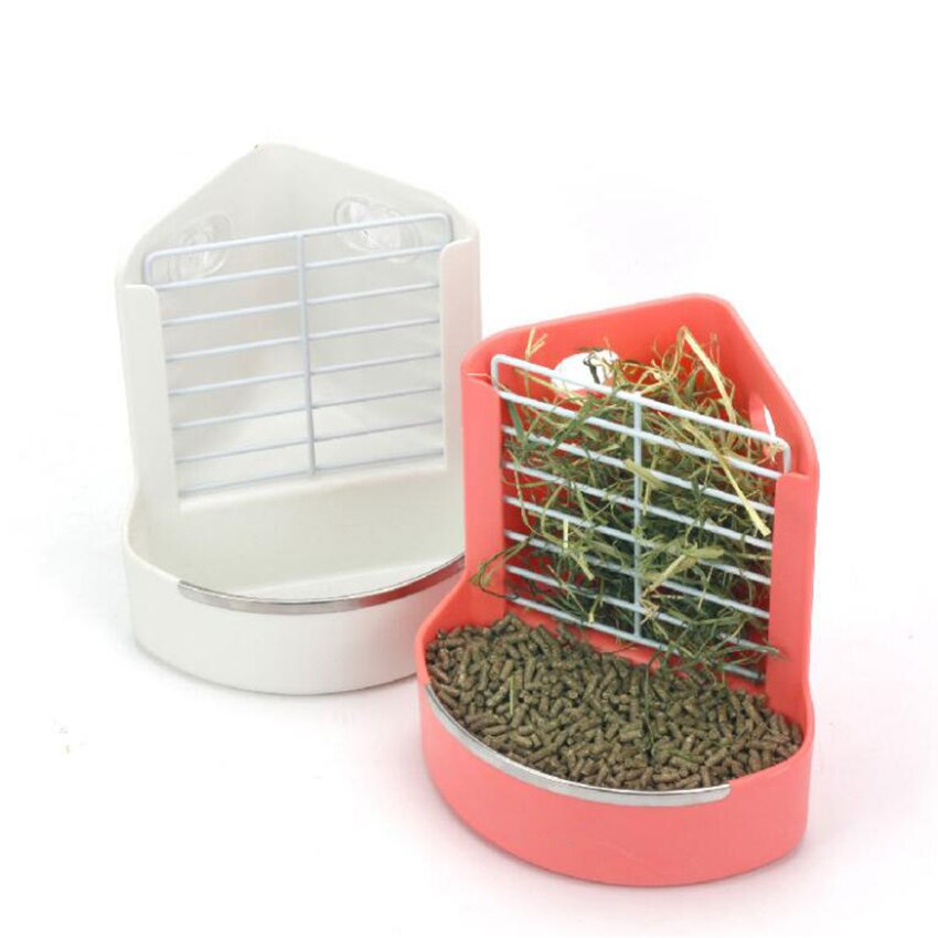 Voedsel Bin Feeder, voedsel Feeder Bowl 2 In 1 Voedsel Dispenser Rack Voor Konijn Cavia Chinchilla En Andere Kleine Dieren