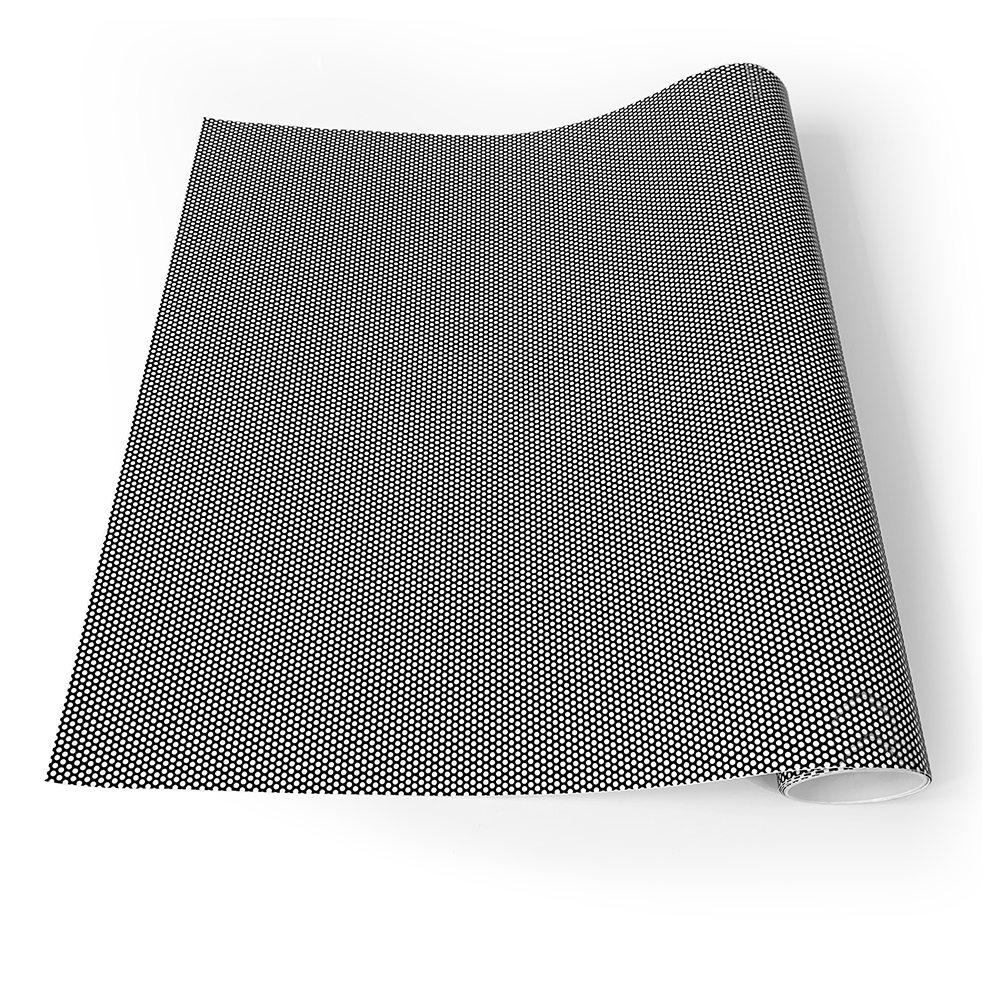 Perforert film for billykter tonet nettingfilm personvern enveis perforert vindusfilm selvklebende glasspakke rull: L / Svart