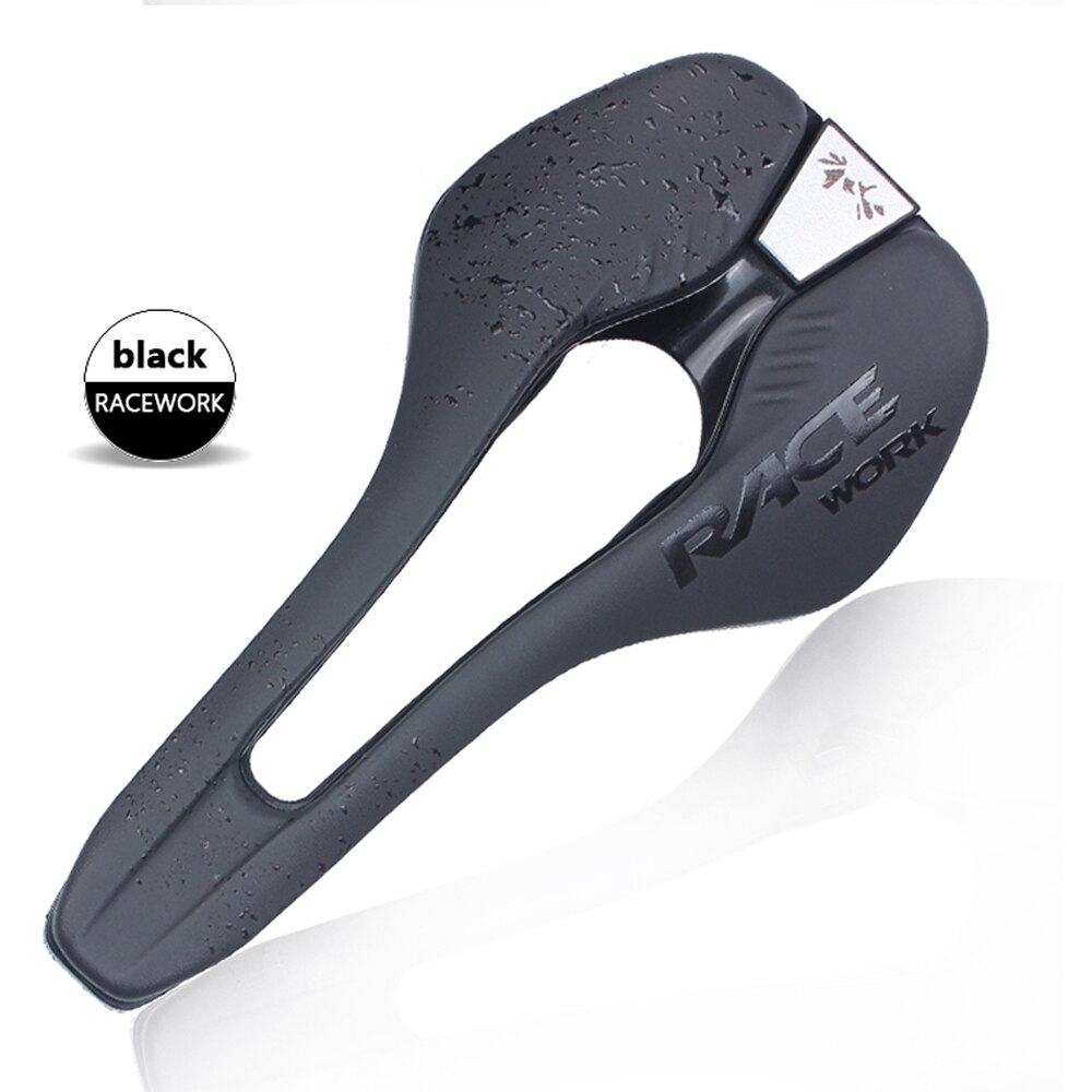 Racework racercykel sadel ultralet vtt racersæde wave landevejscykel sadel til mænd blød komfortabel mtb cykeltilbehør: Sort