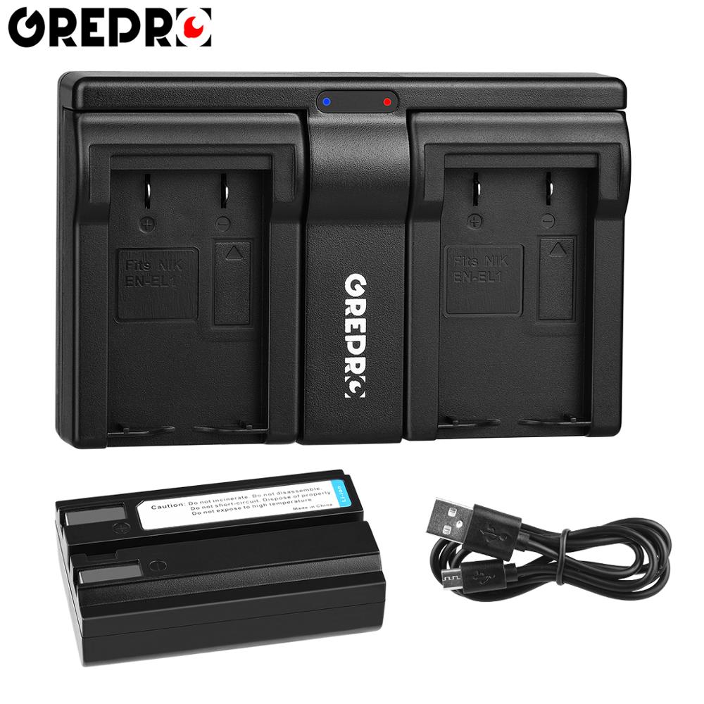 3Pcs EN-EL1 ENEL1 EN EL1 NP-800 Battery for Nikon Coolpix 500, 775, 880, 885, 990, 995, 4300, 4500, 4800, 5000, 5400, 5700, 8700: 1B with Charger